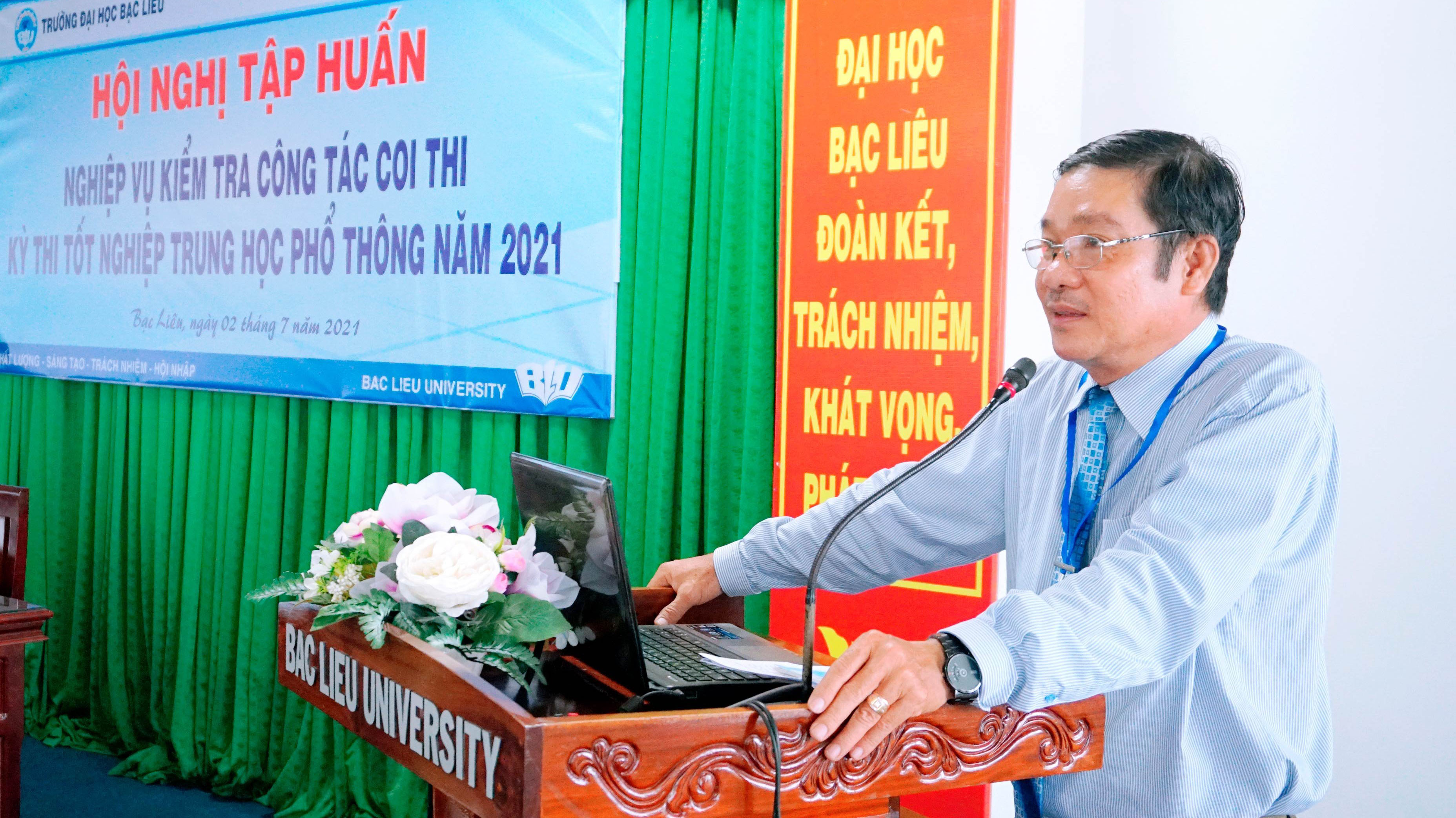 Trường Đại học Bạc Liêu tổ chức Hội nghị tập huấn nghiệp vụ kiểm tra công tác coi thi Kỳ thi tốt nghiệp THPT năm 2021