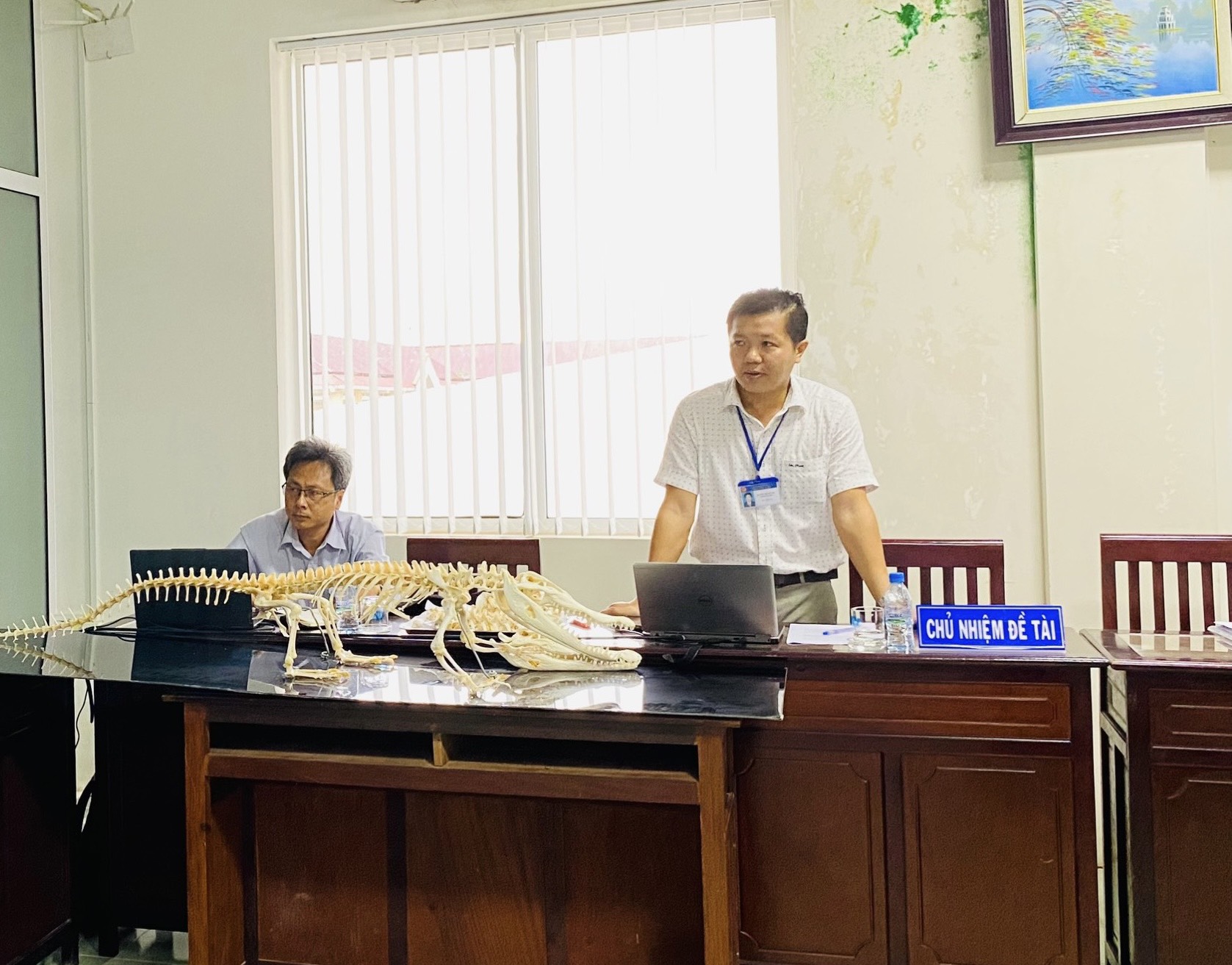 Nghiệm thu nhiệm vụ khoa học và công nghệ cấp cơ sở “Xác định quy trình thực hiện tiêu bản và mô tả cơ thể học bộ xương cá Sấu nước ngọt (Crocodylus siamensis)”